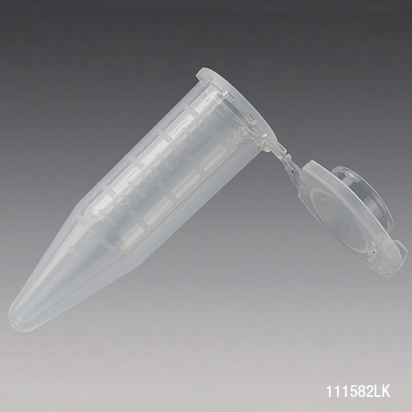 Globe Scientific Diamond Midi Centrifuge Tube, 5.0mL, PP, Attached Locking Snap Cap, Graduated, Natural, Lot Certified: Rnase, Dnase, Pyrogen, ATP and Human DNA Free Microcentrifuge Tube; Macrotube; Eppendorf Tube; Micro CT; 5.0mL; Centrifuge Tube; Locking Cap;